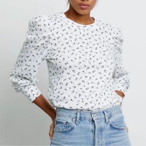 Rails Long Sleeve Emilia Knit Top White with Blue Floral